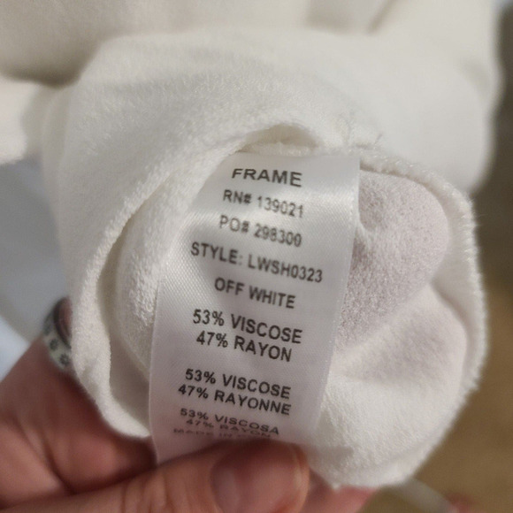 Frame White Mirrored Lace-up Crepe Blouse Size medium - Picture 7 of 7